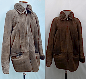 Покраска дубленки(до/после)